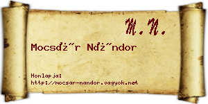 Mocsár Nándor névjegykártya