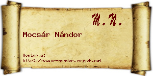 Mocsár Nándor névjegykártya
