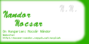 nandor mocsar business card