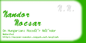 nandor mocsar business card